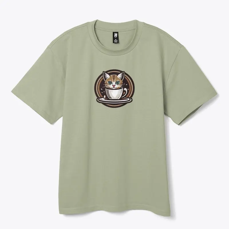 Cute Cat Tees for Caffeine-Lovers