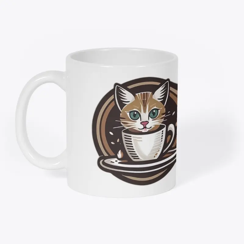 Cute Cat Tees for Caffeine-Lovers