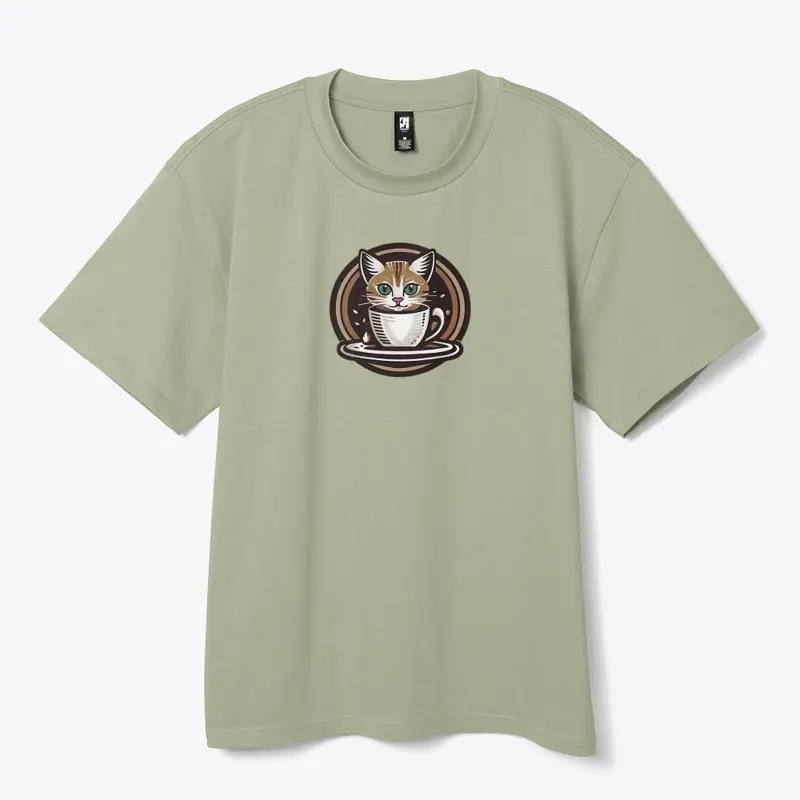 Cute Cat Tees for Caffeine-Lovers